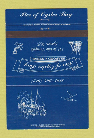 Matchbook Cover - Pier of Oyster Bay Seafood Steak Syosset NY 40 Strike