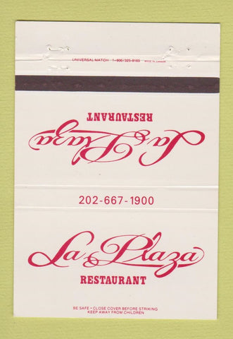 Matchbook Cover - La Plaza Restaurant Washington DC 40 Strike