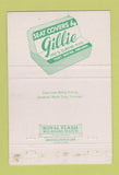 Matchbook Cover - Gillie Seat Covers Fort Wayne IN 40 Strike