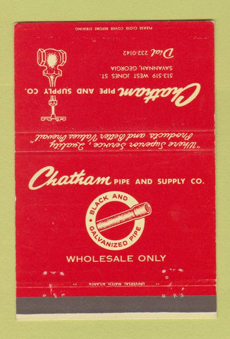 Matchbook Cover - Chatham Pipe Supply Savannah GA 40 Strike