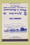 Matchbook Cover - Sylvalane Motel Restaurant Sylvania GA 40 Strike