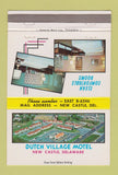 Matchbook Cover - Dutch Village Motel New Castle DE 40 Strike