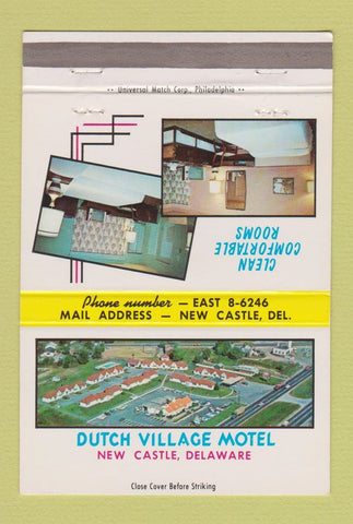 Matchbook Cover - Dutch Village Motel New Castle DE 40 Strike