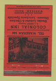 Matchbook Cover - Colonial Inn Wareham MA ADVANCE WEAR 40 Strike