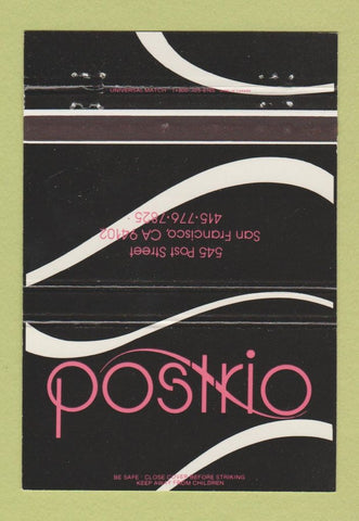 Matchbook Cover - Postrio San Franicsco CA 40 Strike