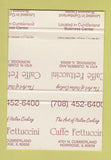 Matchbook Cover - Cafe Fettuccini Norridge IL MISPRINT 40 Strike