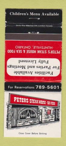 Matchbook Cover - Peters Steak House Seafood Huntsville ON WEAR 30 Strike