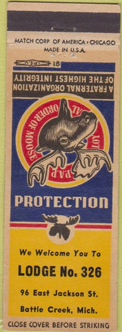 Matchbook Cover - Matchbook Cover Moose Lodge Battle Creek MI