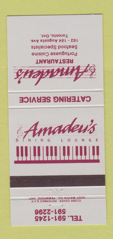 Matchbook Cover - Amadeu's Dining Lounge Restaurant Toronto ON 30 Strike