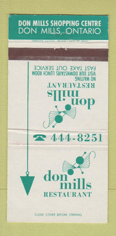 Matchbook Cover - Son Mills Restaurant ON 30 Strike