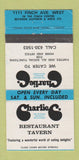 Matchbook Cover - Charlie C Restaurant Tavern Downsview ON 30 Strike