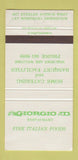 Matchbook Cover - Giorgio Restaurant Italian Downsview ON 30 Strike