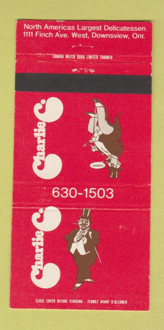 Matchbook Cover - Charlie C Restaurant Tavern Downsview ON 30 Strike