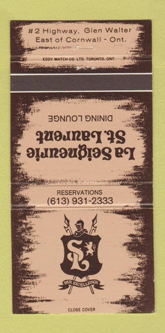 Matchbook Cover - Le Seigneurie St Laurent Restaurant Cornwall ON 30 Strike