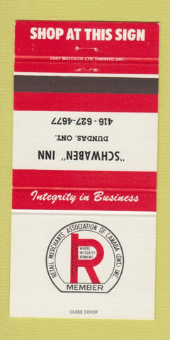 Matchbook Cover - Retail Merchants Schwaben Inn Dundas ON #1 30 Strike
