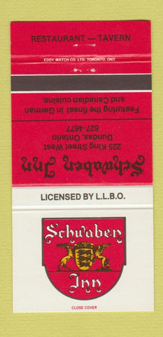 Matchbook Cover - Schwaben Inn Restaurant Tavern Dundas ON #2 30 Strike