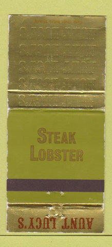 Matchbook Cover - Aunt Lucy's Steak Lobster Kingston ON WEAR 30 Strike