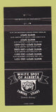 Matchbook Cover - White Spot Alberta Edmonton Calgary AB Medicine Hat 30 Strike