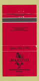Matchbook Cover - Makoto Japanese Steak Hilton Head Island SC WEAR 30 Strike