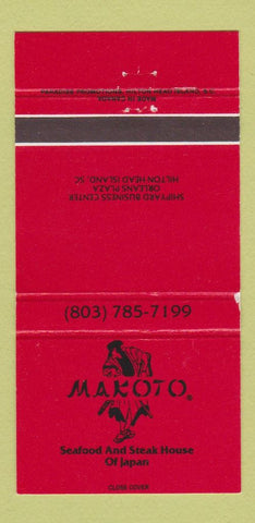 Matchbook Cover - Makoto Japanese Steak Hilton Head Island SC WEAR 30 Strike