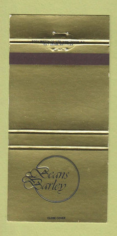 Matchbook Cover - Beans Barley Edmonton ON 30 Strike