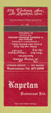 Matchbook Cover - Kapetan Restaurant St Lambert QC 30 Strike