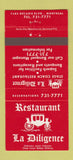 Matchbook Cover - Restaurant La Diligence Montreal QC 30 Strike
