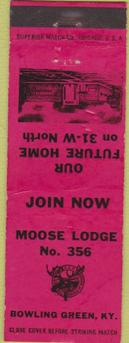 Matchbook Cover - Matchbook Cover Moose Lodge Bowling Green KY