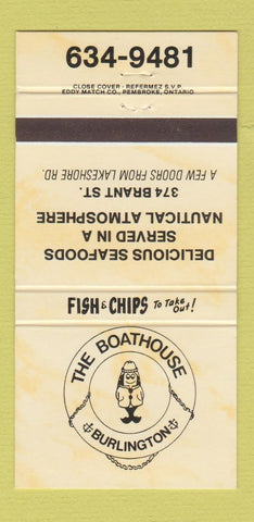 Matchbook Cover - The Boathouse Burlington ON 30 Strike