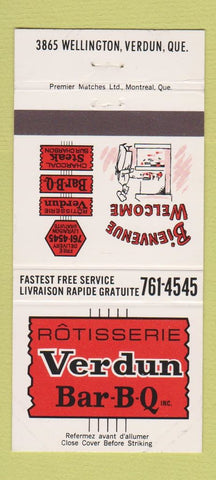 Matchbook Cover - Rotisserie Verdun BBQ QC 30 Strike