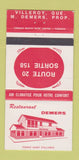 Matchbook Cover - Restaurant Demers Villeroy QC 30 Strike