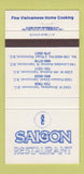 Matchbook Cover - Saigon Restaurant Vancouver Richmond BC 30 Strike