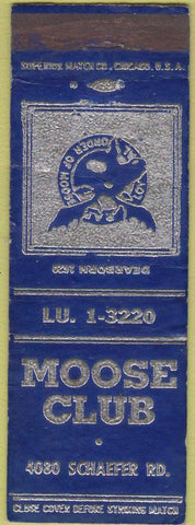 Matchbook Cover - Matchbook Cover Moose Lodge NO TOWN WORN