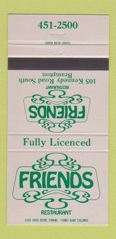 Matchbook Cover - Friends Restaurant Brampton ON 30 Strike