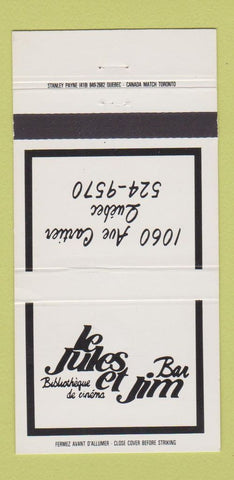 Matchbook Cover - Le Jules Bar Et Jim Quebec QC 30 Strike
