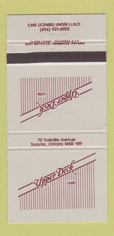 Matchbook Cover - Upper Deck Cafe Toronto ON 30 Strike