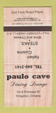 Matchbook Cover - Paulo Cave Kingston ON Italian 30 Strike