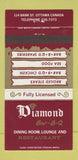 Matchbook Cover - Diamond BBQ Restaurant Ottawa ON 30 Strike