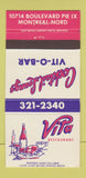 Matchbook Cover - Vita Restaurant Montreal QC 30 Strike