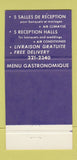 Matchbook Cover - Vita Restaurant Montreal QC 30 Strike