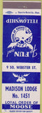 Matchbook Cover - Matchbook Cover Moose Lodge Madison WI
