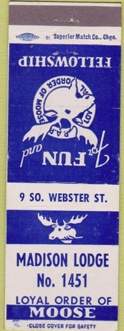 Matchbook Cover - Matchbook Cover Moose Lodge Madison WI