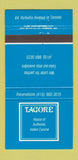 Matchbook Cover - Tagore Indian Restaurant Toronto ON 30 Strike