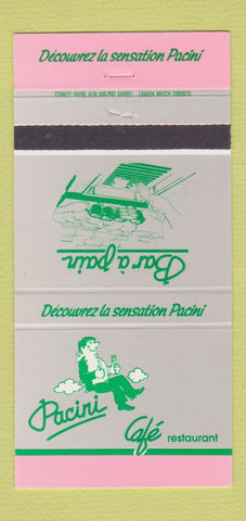 Matchbook Cover - Pacini Cafe Restaurant Montreal Quebec QC 30 Strike