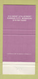 Matchbook Cover - Fedora Cafe Bar Kansas City MO 30 Strike
