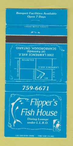 Matchbook Cover - Flipper's Fish House Scarborough ON 30 Strike