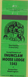 Matchbook Cover - Matchbook Cover Moose Lodge Enumclaw WA
