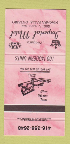 Matchbook Cover - Niagara Imperial Motel Niagara Falls ON 30 Strike