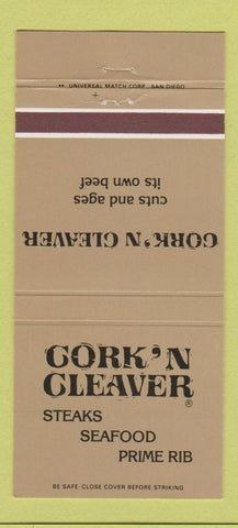 Matchbook Cover - Cork n Cleaver Restaurant 30 Strike