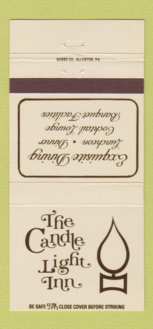Matchbook Cover - Candle Light Inn Restaurant Bethlehem PA 30 Strike